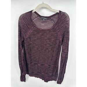 Rock & Republic Womens Asymmetrical Hem Fishnet Top Large Long Sleeve